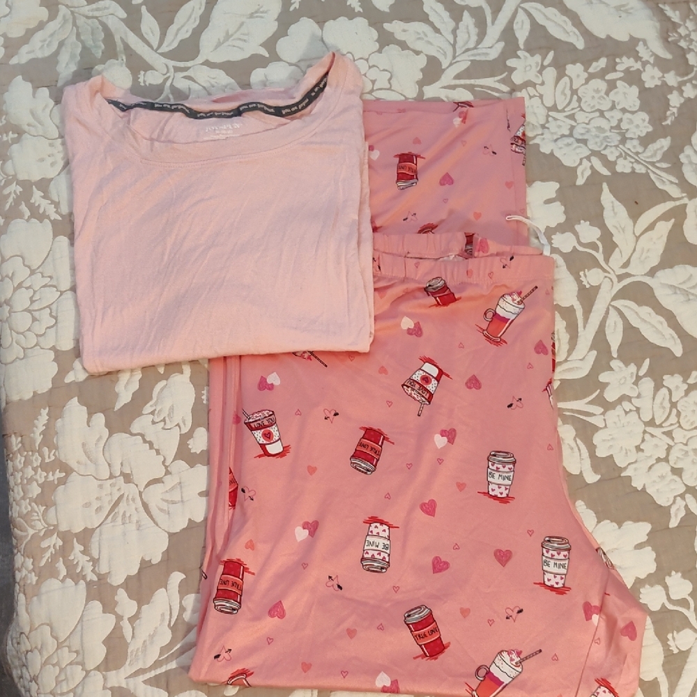 JOYSPUN Women Pink Pajama Set with Fun Print XL (16-18)
